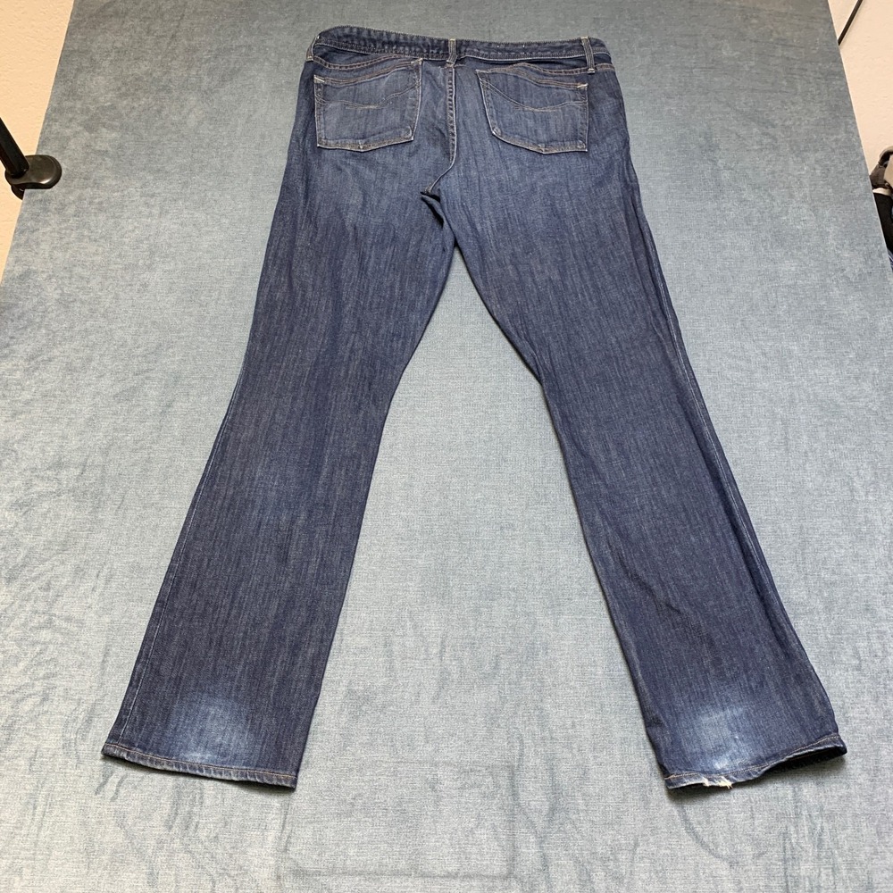 Gap Real Straight Jeans Womens 32/14 Blue Denim Dark Wash 5-Pockets Casual Wear
